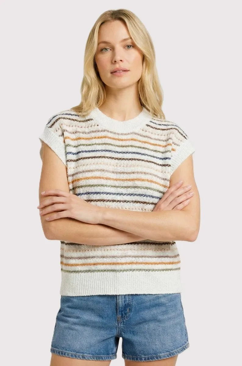 Navy Multicolor Striped Sweater Top sold by Pinkblush product image thumbnail 2