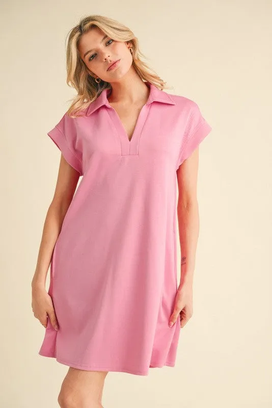 Pink Collared Pocket Dress made by JODIFL