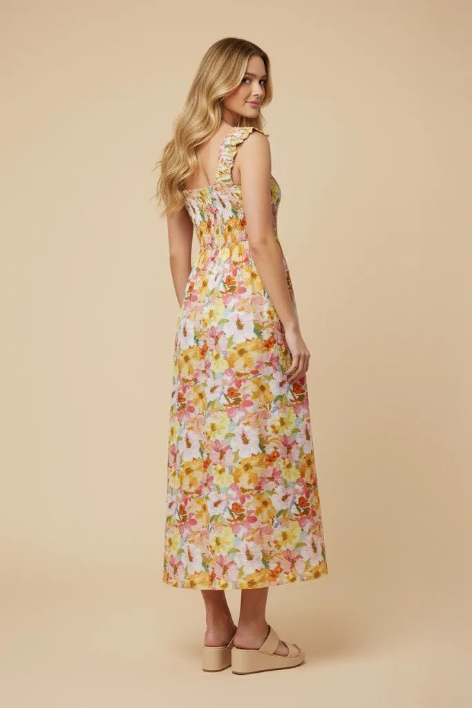 Pink Floral Smocked Sleeveless Maxi Dress sold by Pinkblush product image thumbnail 3