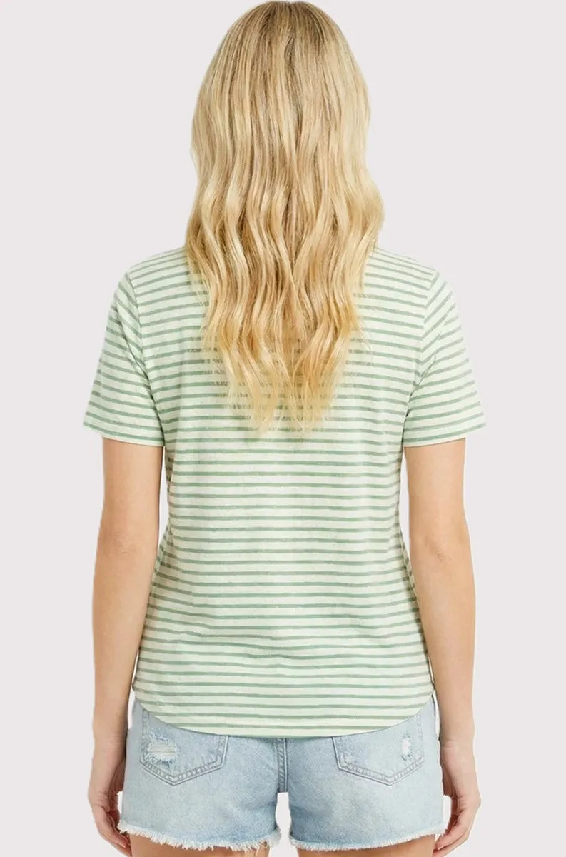 Green Striped Short Sleeve Top sold by Pinkblush product image thumbnail 3