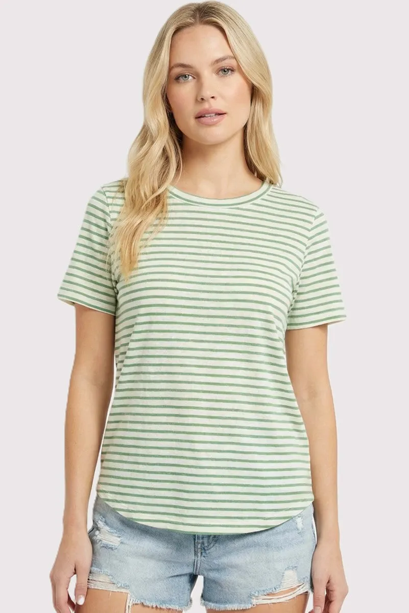 Green Striped Short Sleeve Top sold by Pinkblush product image thumbnail 2