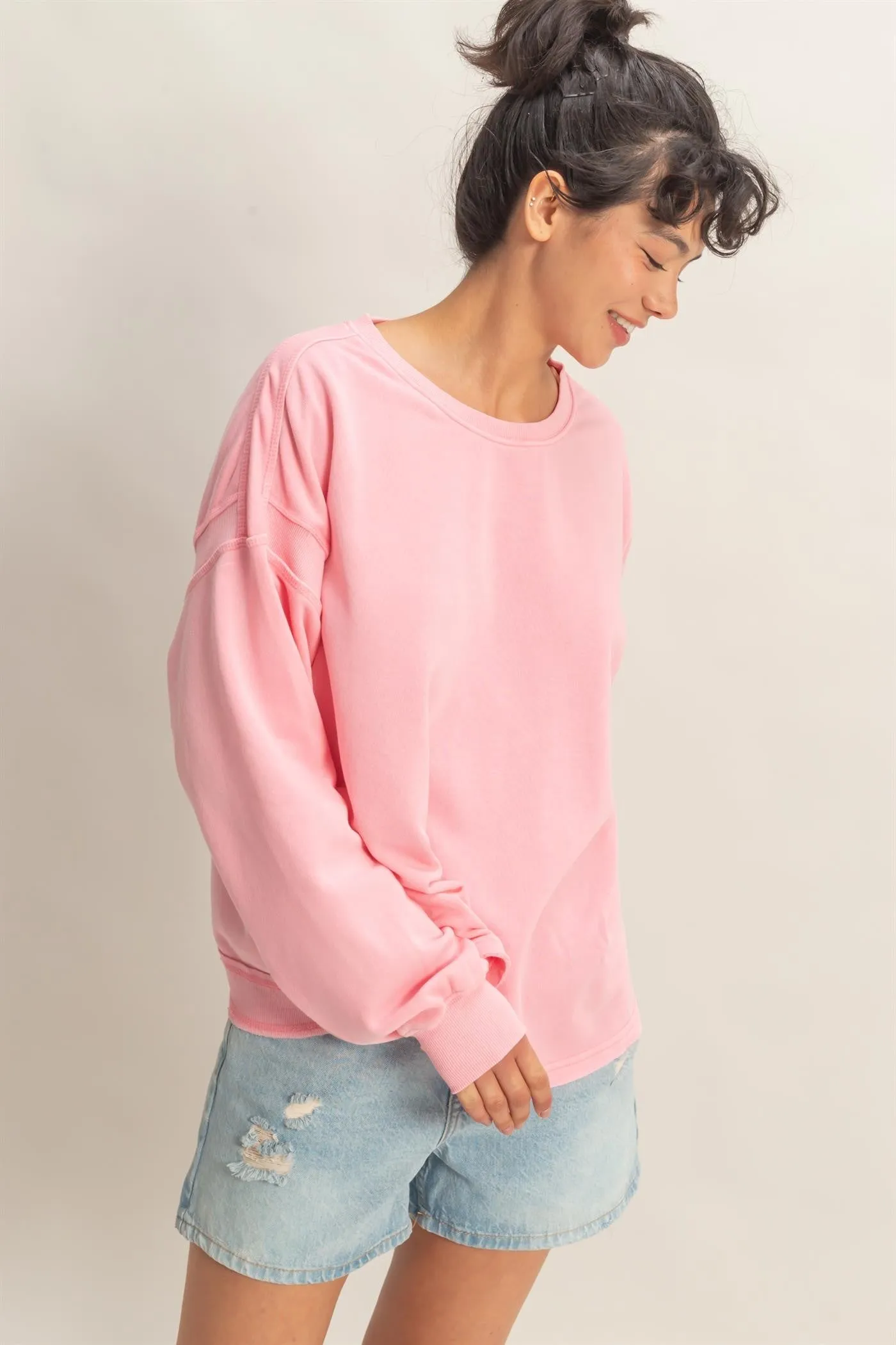 Pink Oversized Cutout Back Sweatshirt sold by Pinkblush product image thumbnail 2