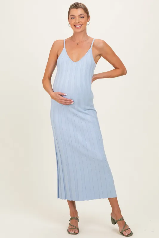 Sky Rib Knit Sleeveless Maternity Maxi Dress made by Able