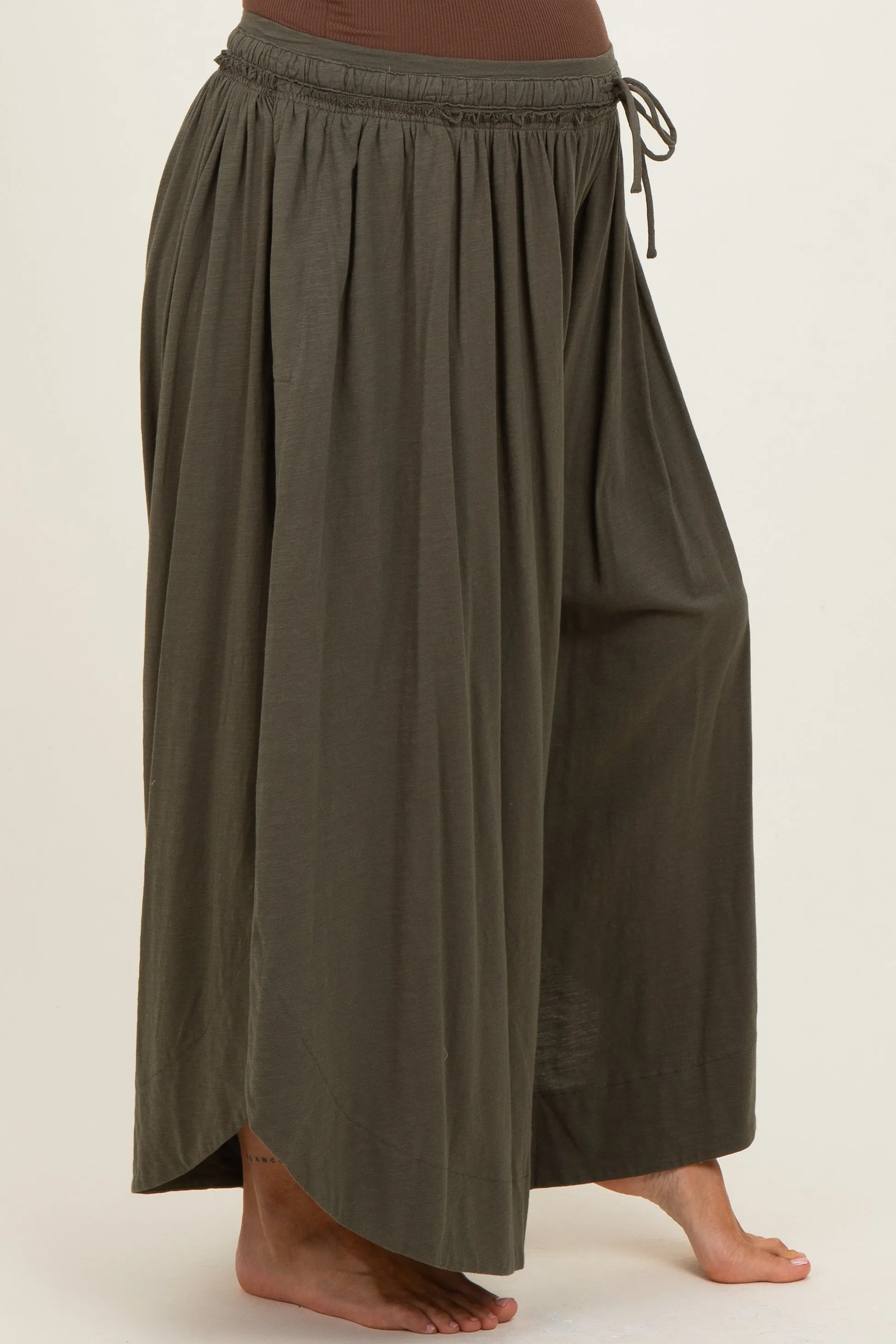 Olive Tulip Hem Super Wide Leg Maternity Pants sold by Pinkblush product image thumbnail 3
