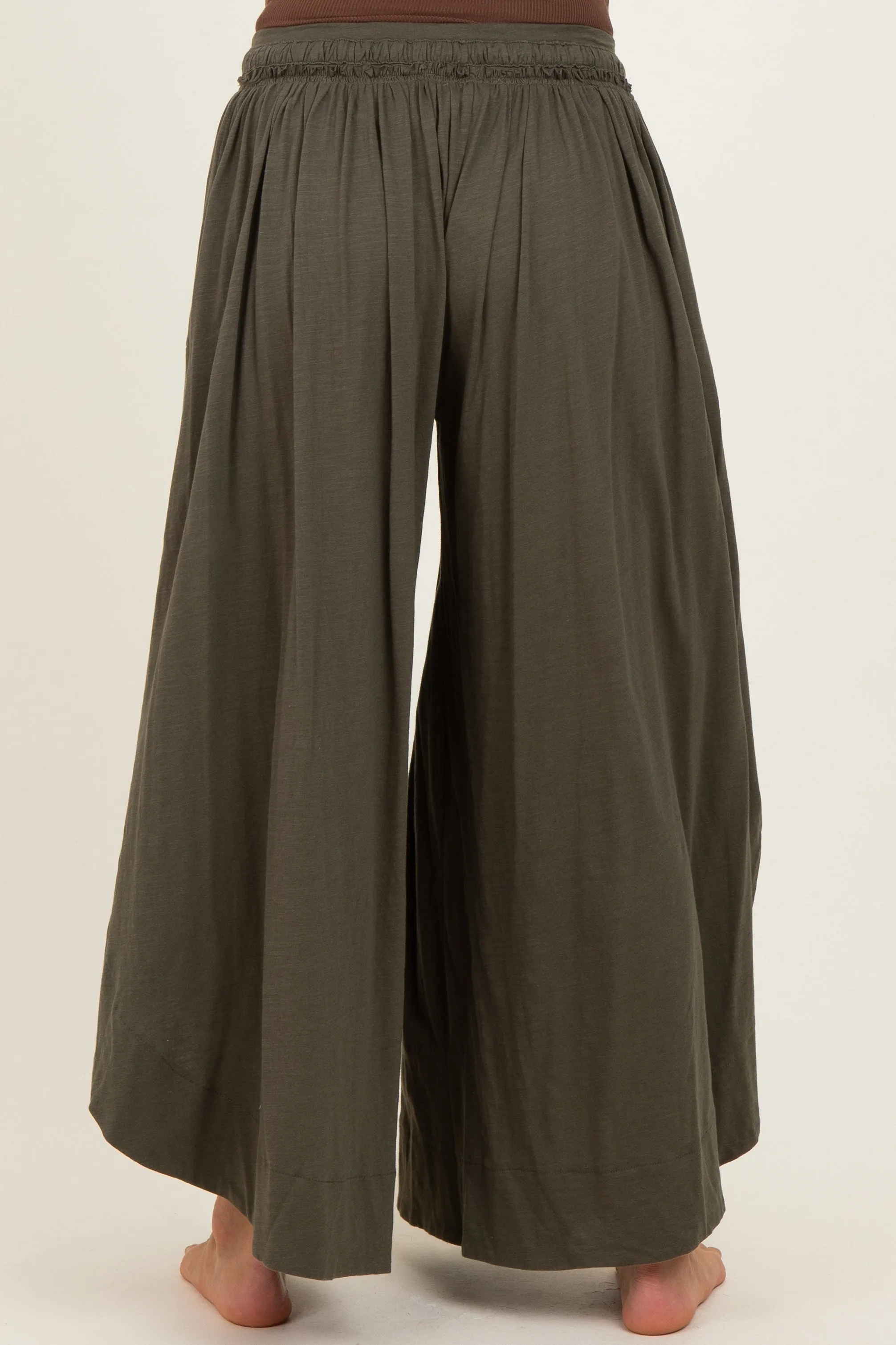 Olive Tulip Hem Super Wide Leg Maternity Pants sold by Pinkblush product image thumbnail 4