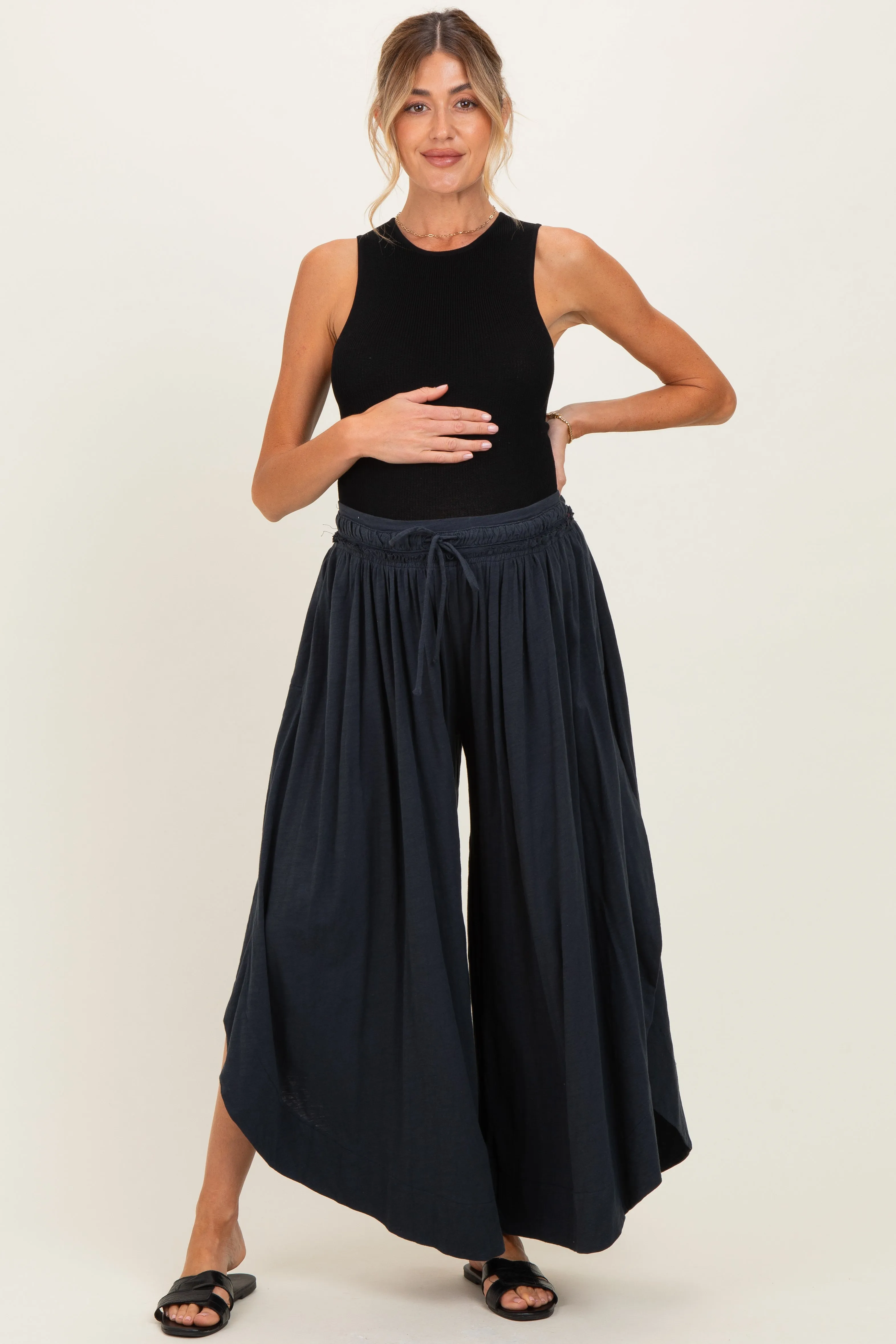 Ash Tulip Hem Super Wide Leg Maternity Pants sold by Pinkblush product image thumbnail 2