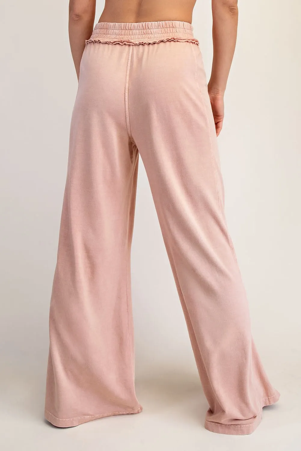 Dusty Pink Mineral Wash Wide Leg Pants sold by Pinkblush product image thumbnail 4