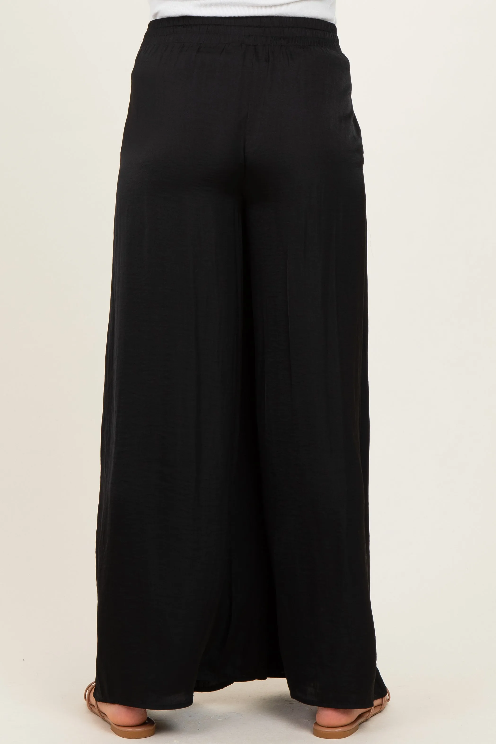 Black Palazzo Wide Leg Maternity Pants sold by Pinkblush product image thumbnail 4