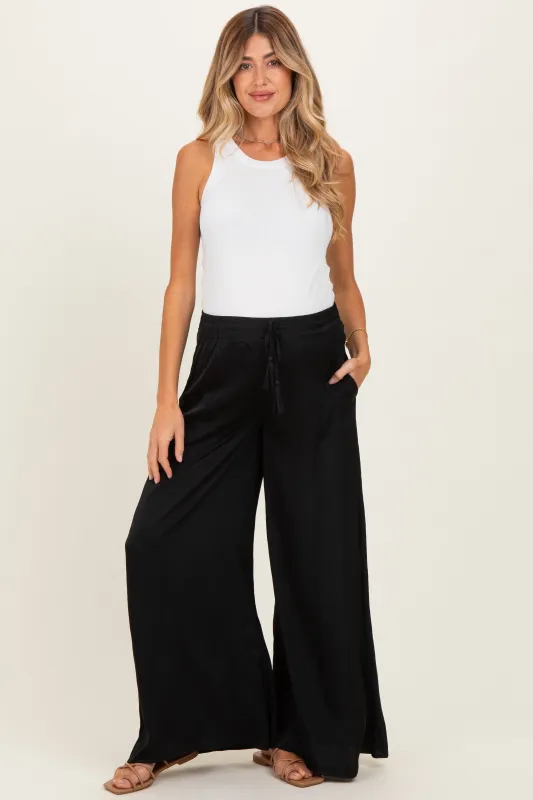 Black Palazzo Wide Leg Maternity Pants made by Bluivy