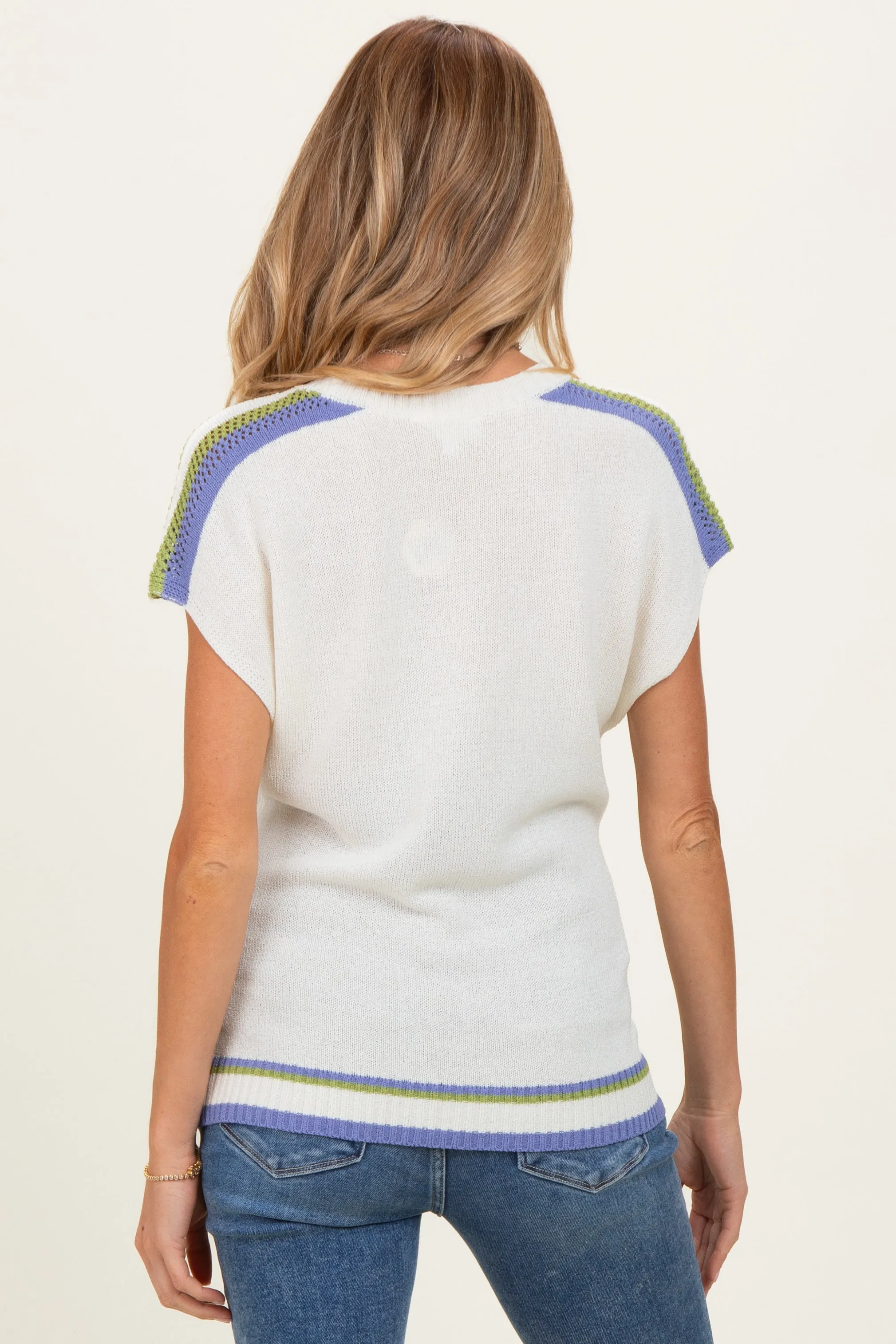 Ivory Colorblock Dolman Maternity Sweater Top sold by Pinkblush product image thumbnail 4