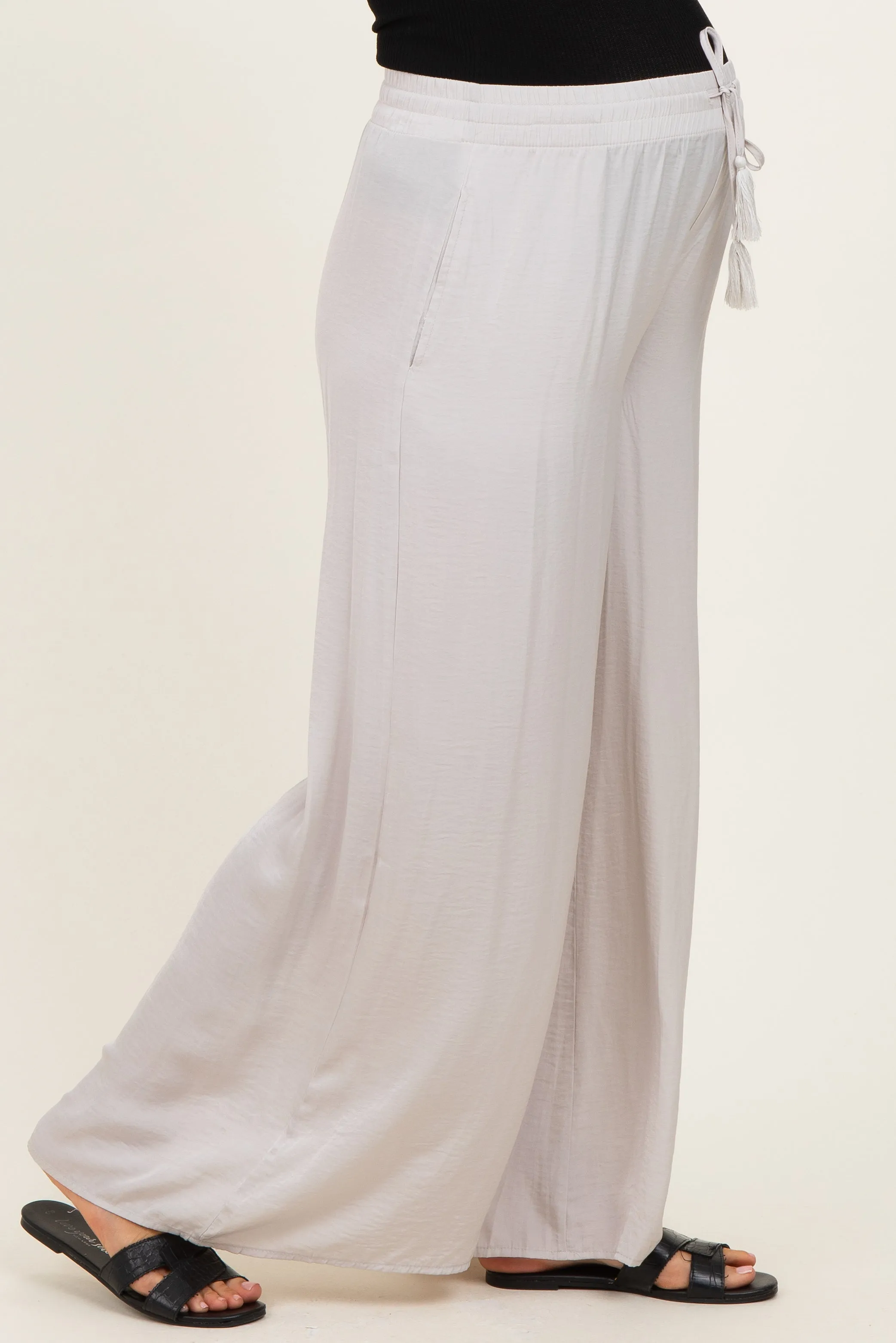 Dove Palazzo Wide Leg Maternity Pants sold by Pinkblush product image thumbnail 3