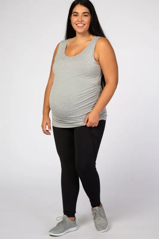Black Maternity Plus Active Leggings made by Mono B
