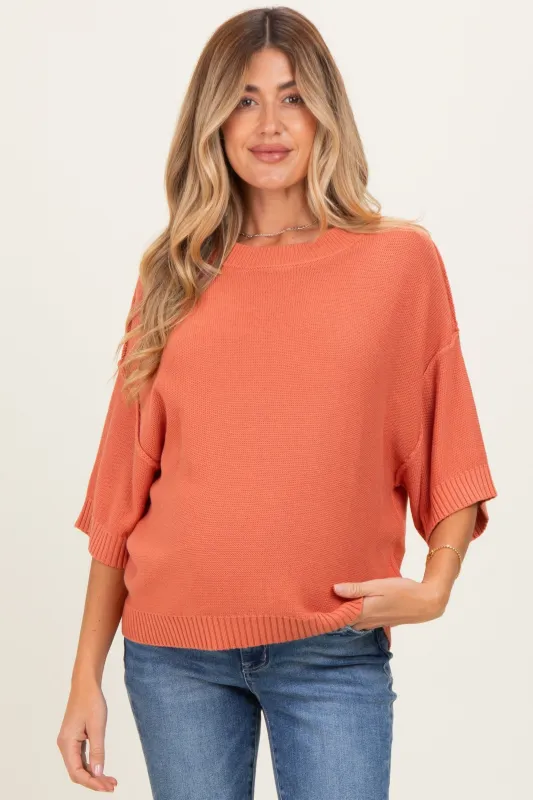 Poppy Oversize Cut Sweater Maternity Top With Raw Edge made by BE COOL