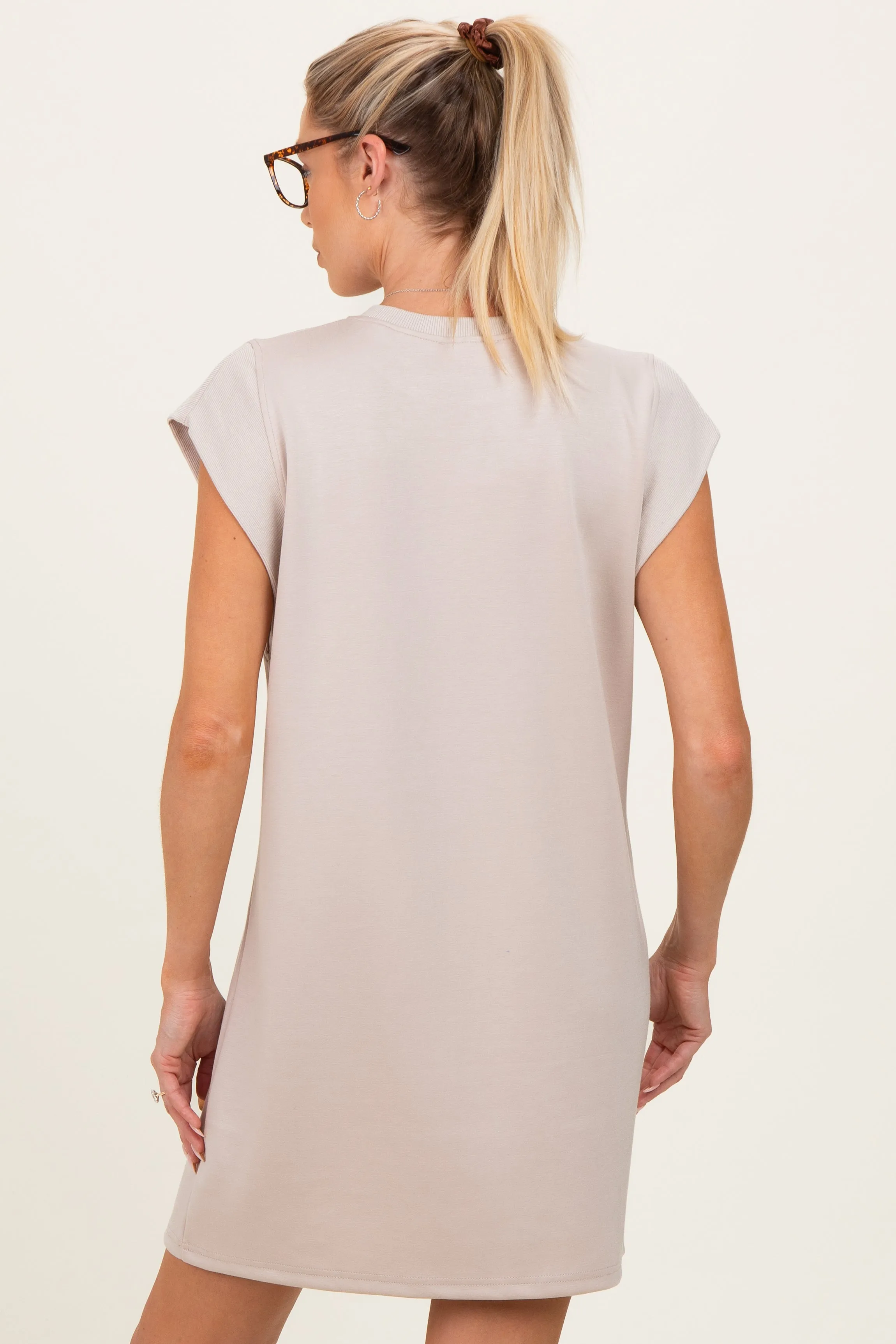Almond Cap Sleeve Maternity Mini Dress sold by Pinkblush product image thumbnail 3