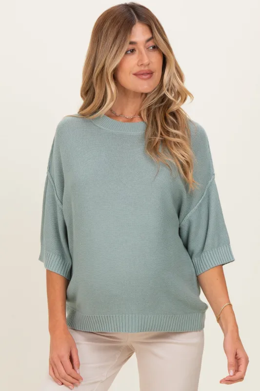 Jade Oversize Cut Sweater Maternity Top With Raw Edge made by BE COOL