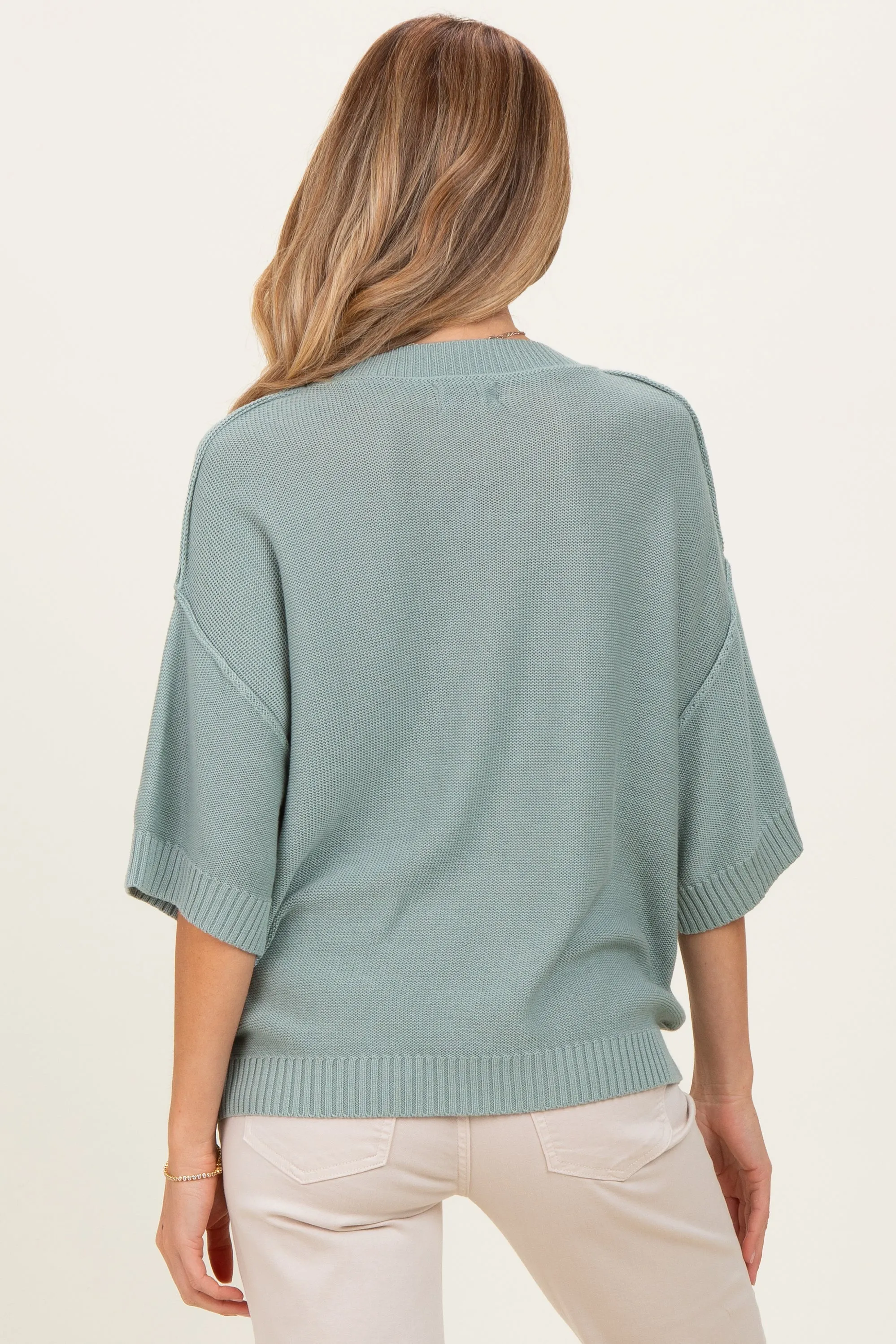 Jade Oversize Cut Sweater Maternity Top With Raw Edge sold by Pinkblush product image thumbnail 5