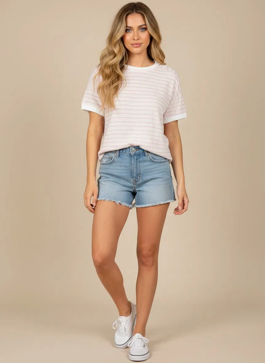 Blush Striped Knit Short Sleeve Top sold by Pinkblush product image thumbnail 2