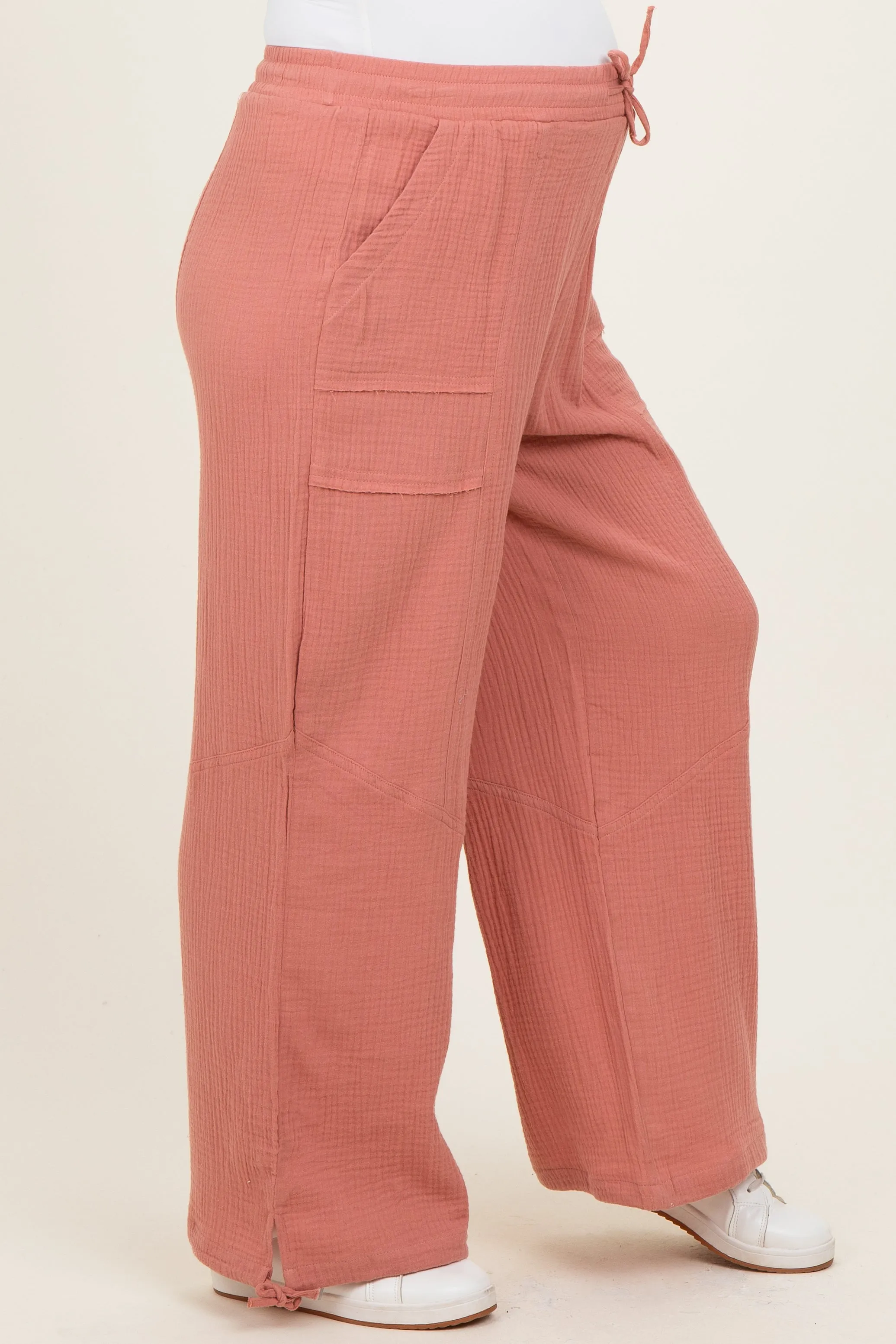 Blush Gauze Cinched Hem Maternity Pants sold by Pinkblush product image thumbnail 3