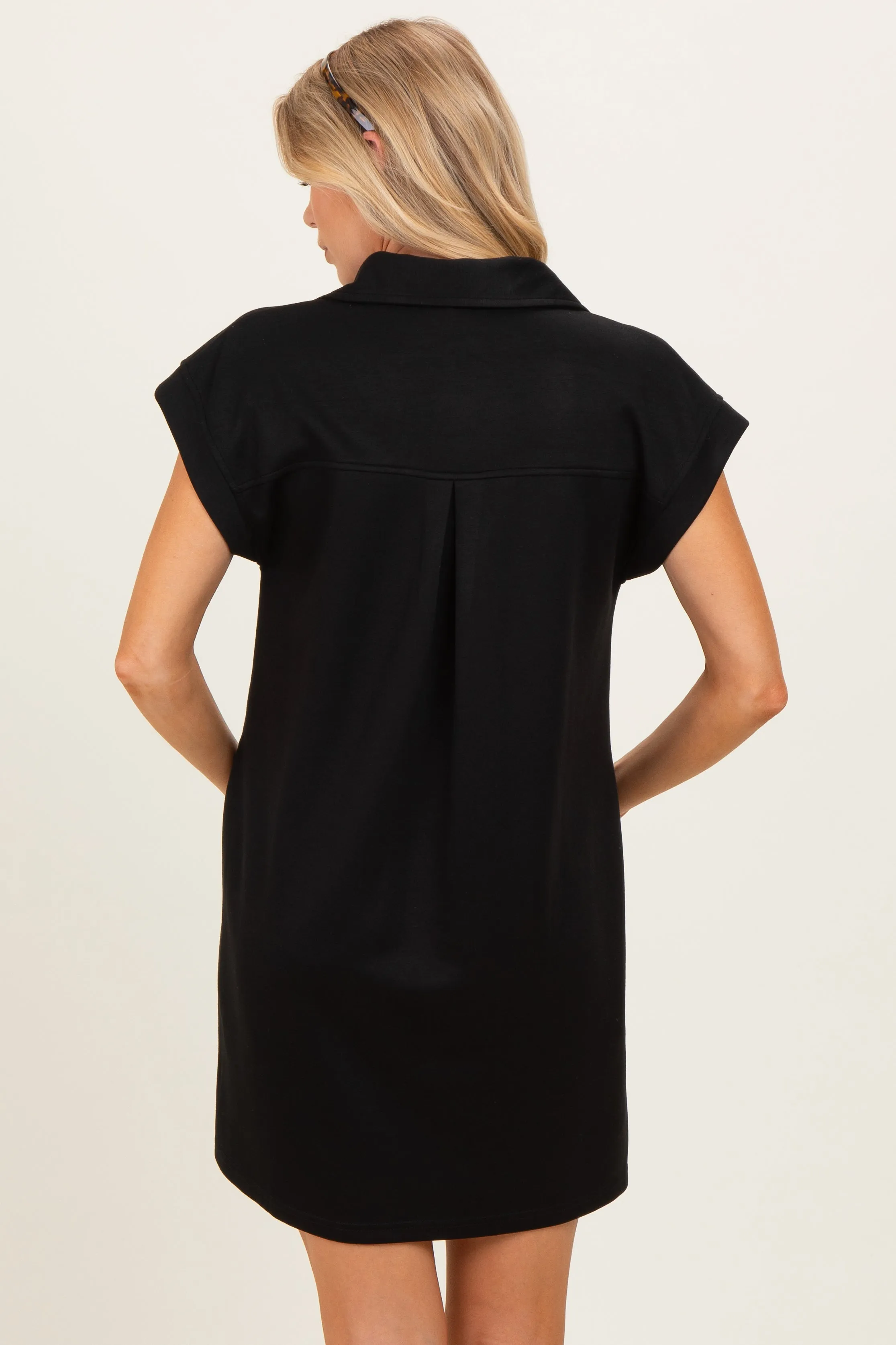 Black Collared Maternity Pocket Dress sold by Pinkblush product image thumbnail 3