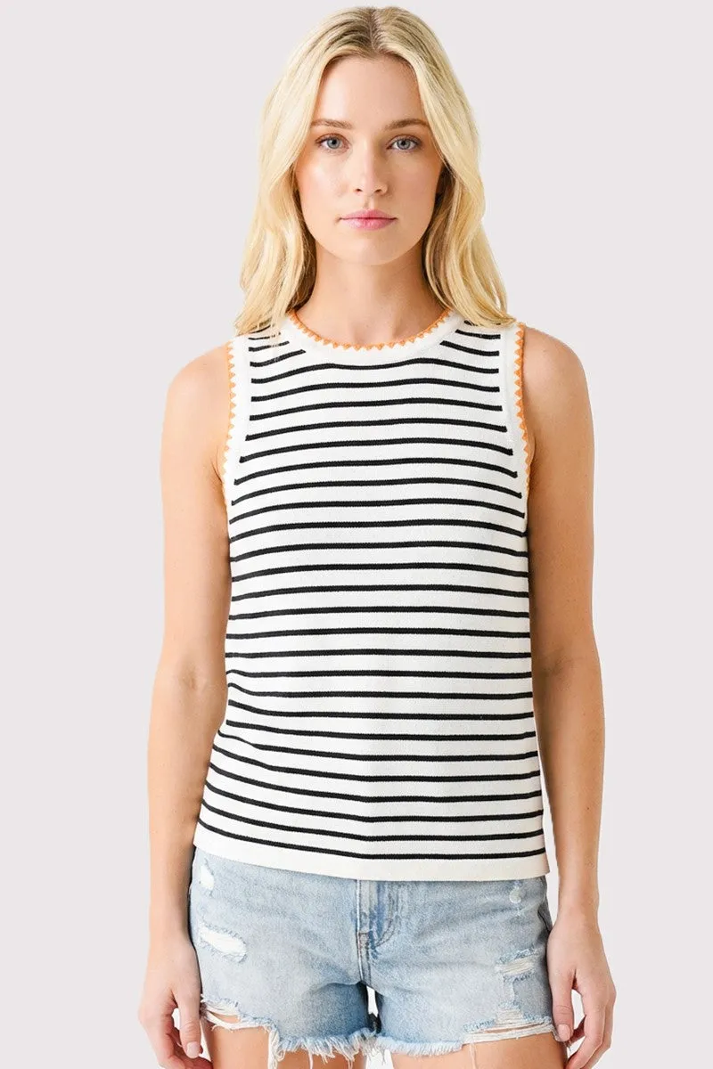 Navy Striped Stitch Detail Maternity Knit Tank sold by Pinkblush product image thumbnail 5