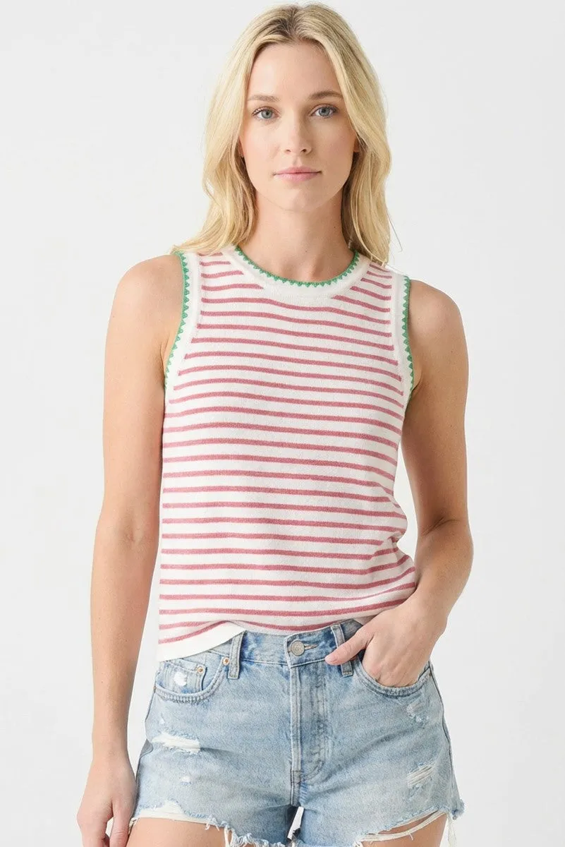Pink Striped Stitch Detail Maternity Knit Tank sold by Pinkblush product image thumbnail 5
