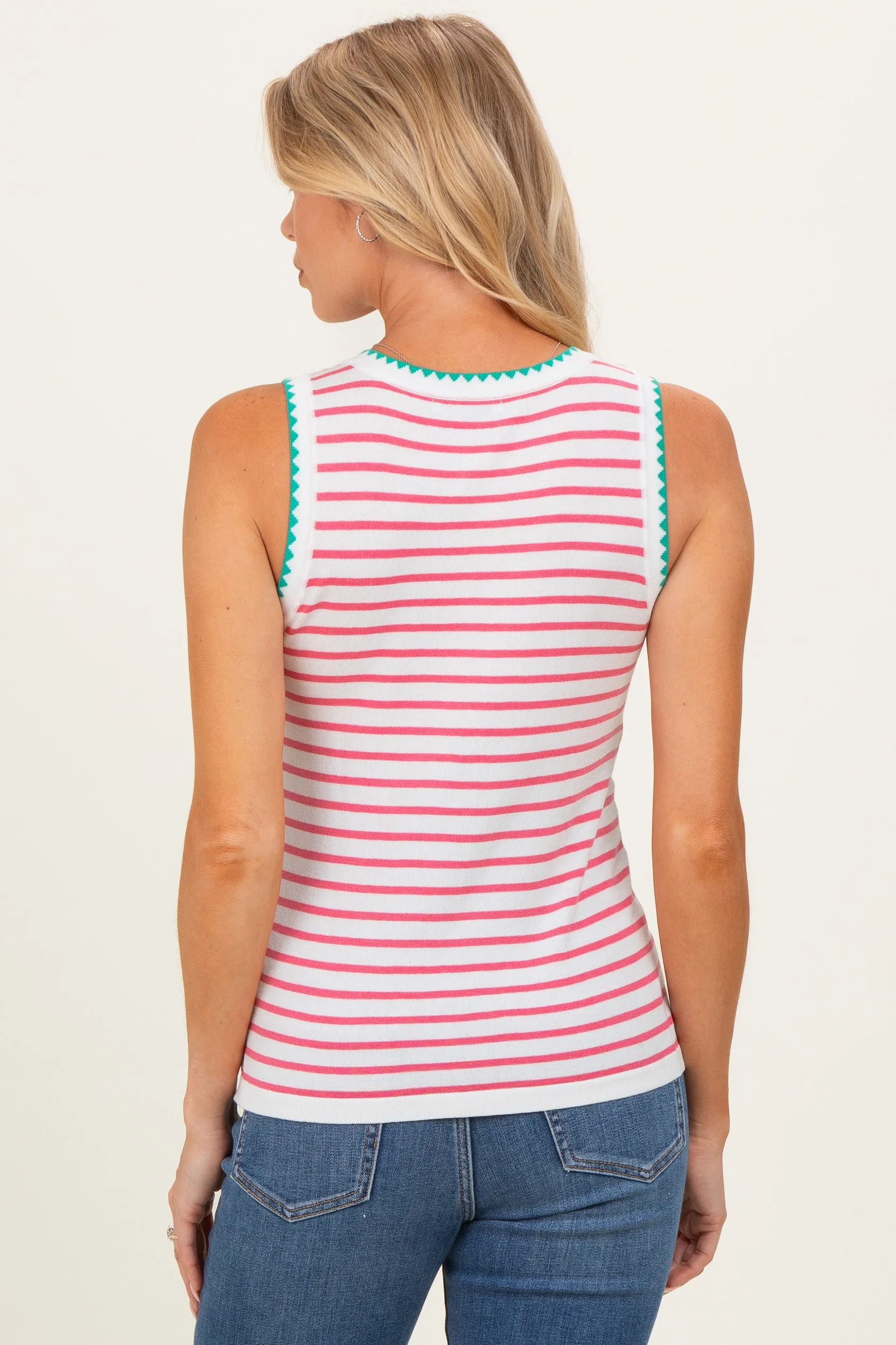 Pink Striped Stitch Detail Maternity Knit Tank sold by Pinkblush product image thumbnail 4