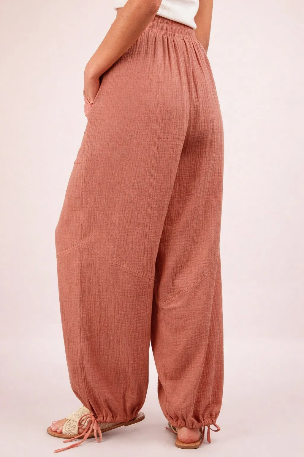 Blush Gauze Cinched Hem Pants sold by Pinkblush product image thumbnail 3