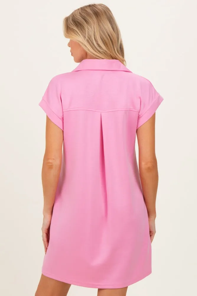 Pink Collared Maternity Pocket Dress sold by Pinkblush product image thumbnail 5