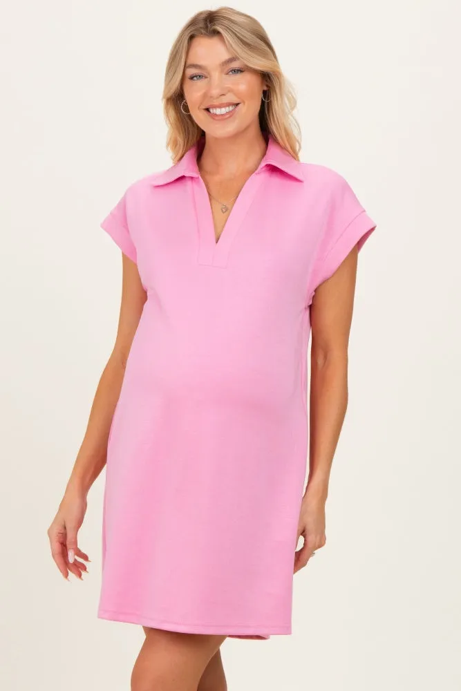 Pink Collared Maternity Pocket Dress sold by Pinkblush product image thumbnail 3