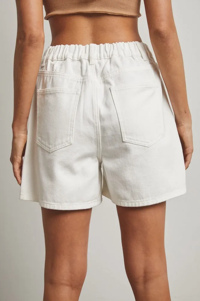 White Classic Denim Shorts sold by Pinkblush product image thumbnail 4