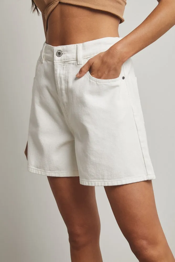 White Classic Denim Shorts sold by Pinkblush product image thumbnail 3