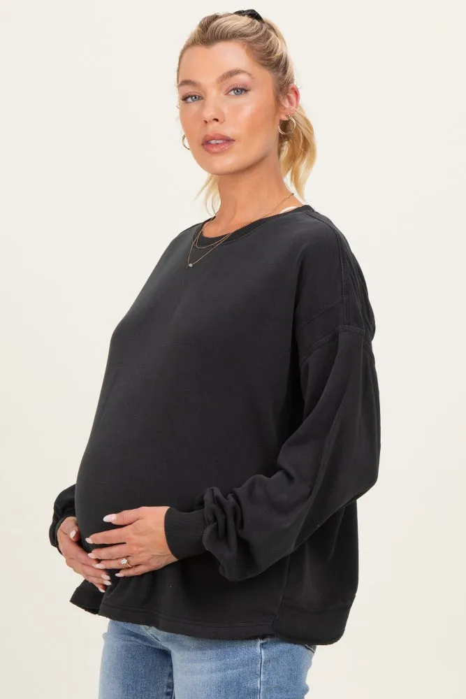 Black Oversized Cutout Back Maternity Sweatshirt sold by Pinkblush product image thumbnail 3