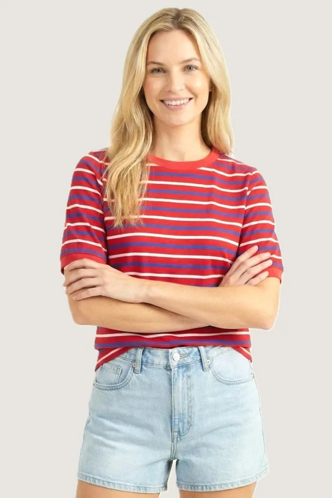 Red Striped Short Sleeve Top sold by Pinkblush product image thumbnail 2