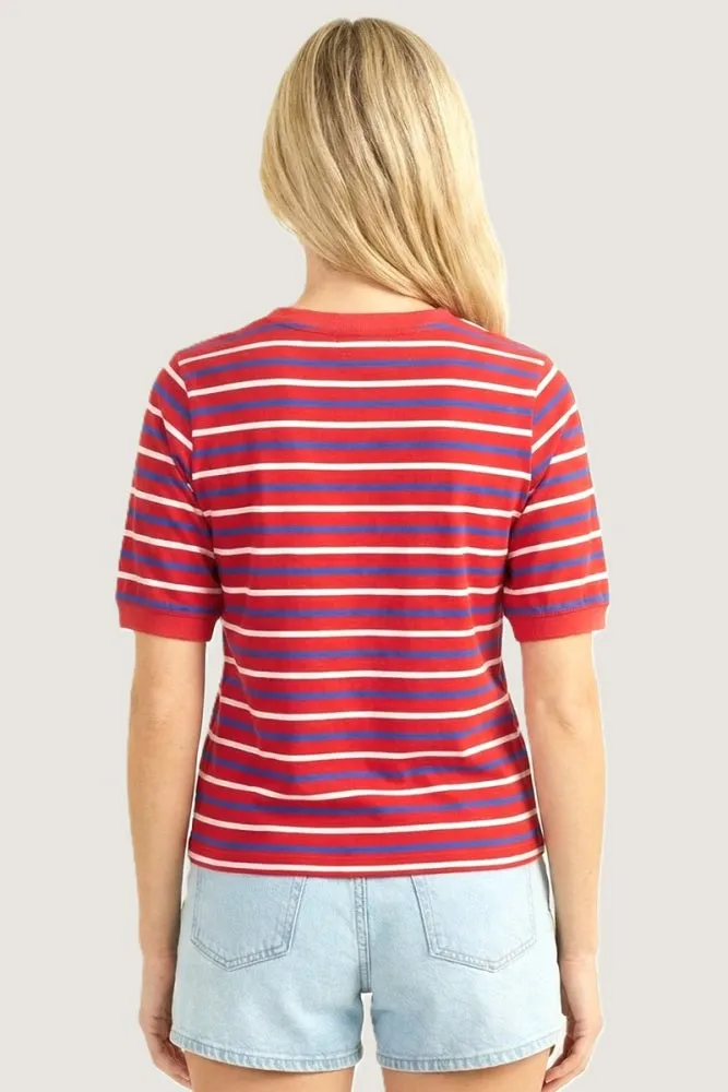 Red Striped Short Sleeve Top sold by Pinkblush product image thumbnail 3