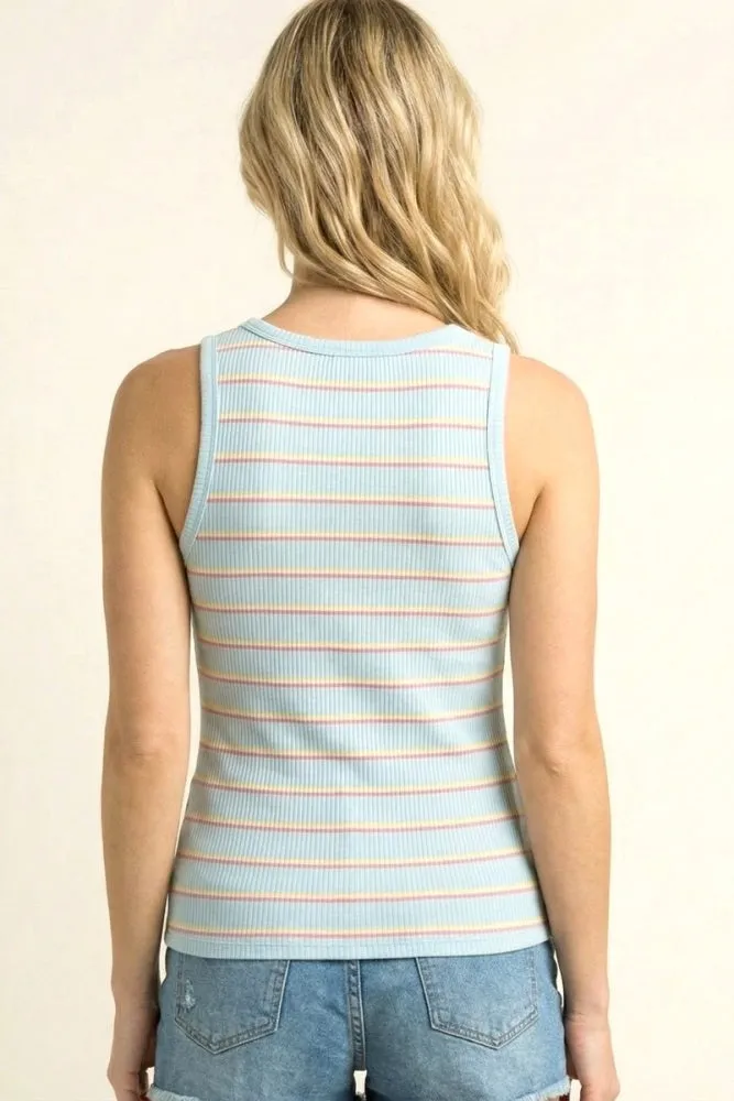 Light Blue Multi Striped Tank Top sold by Pinkblush product image thumbnail 3