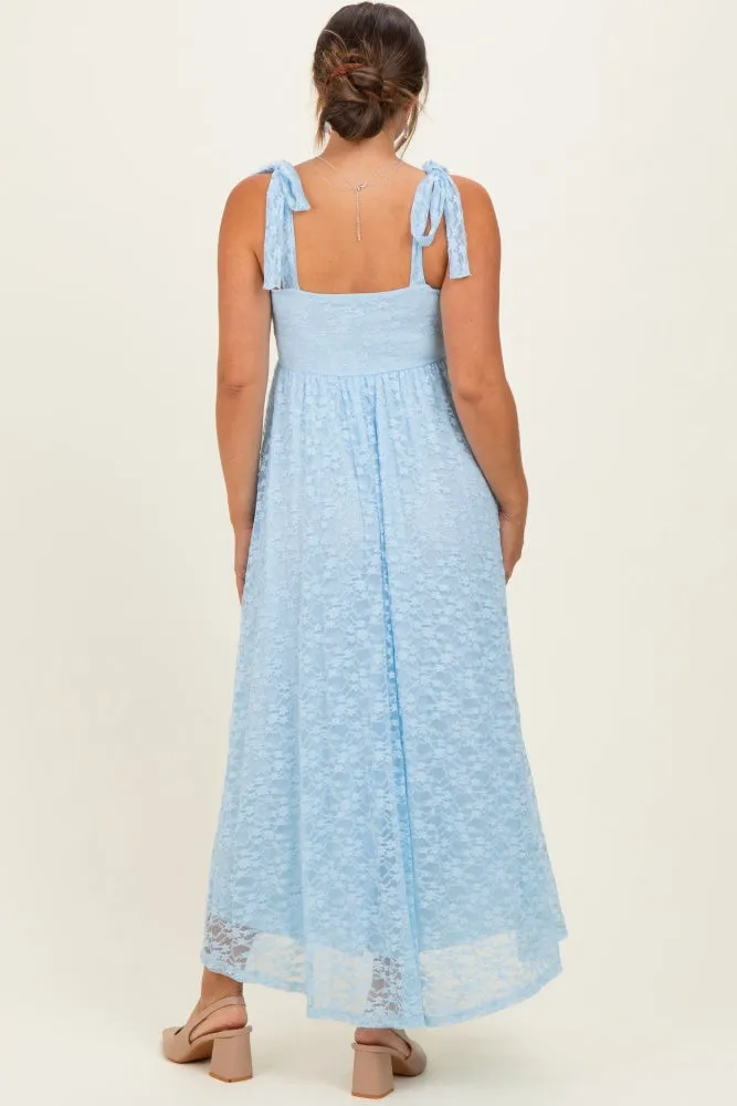 Light Blue Sleeveless Lace Maternity Maxi Dress sold by Pinkblush product image thumbnail 3