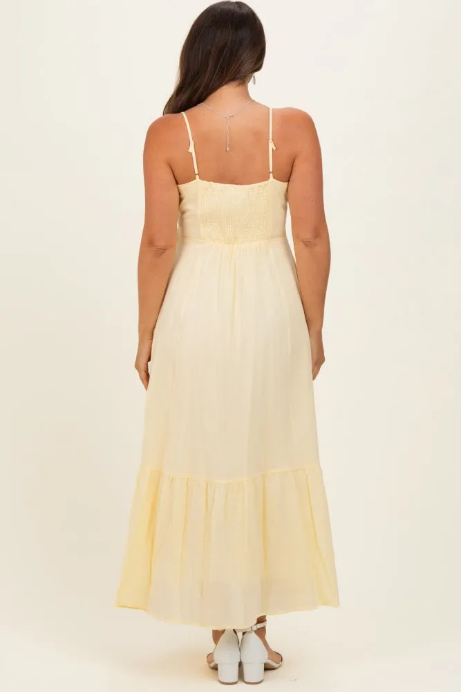 Lemon Lace Accent Maternity Maxi Dress sold by Pinkblush product image thumbnail 4
