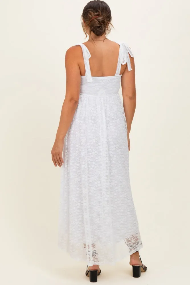 Ivory Sleeveless Lace Maternity Maxi Dress sold by Pinkblush product image thumbnail 3
