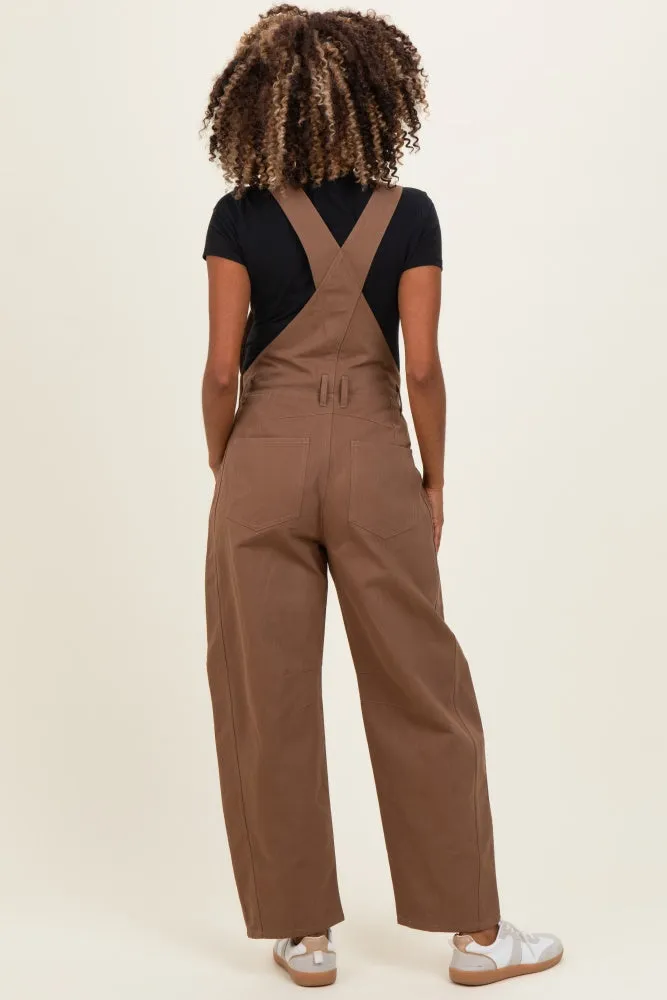 Mocha Barrel Leg Maternity Overalls sold by Pinkblush product image thumbnail 3