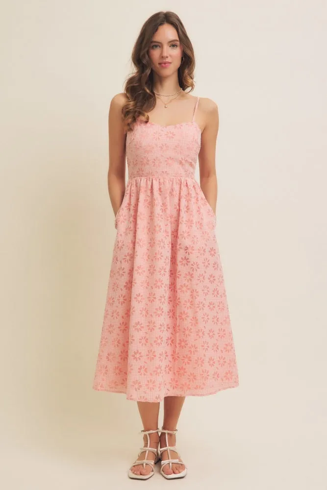 Strawberry Floral Gingham Maternity Midi Dress sold by Pinkblush product image thumbnail 4
