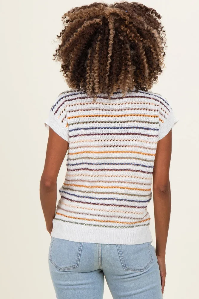 Navy Multicolor Striped Maternity Sweater Top sold by Pinkblush product image thumbnail 4