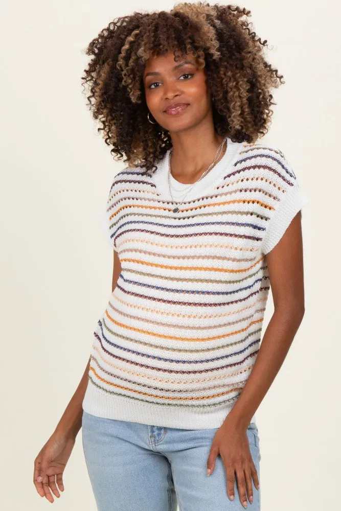 Navy Multicolor Striped Maternity Sweater Top sold by Pinkblush