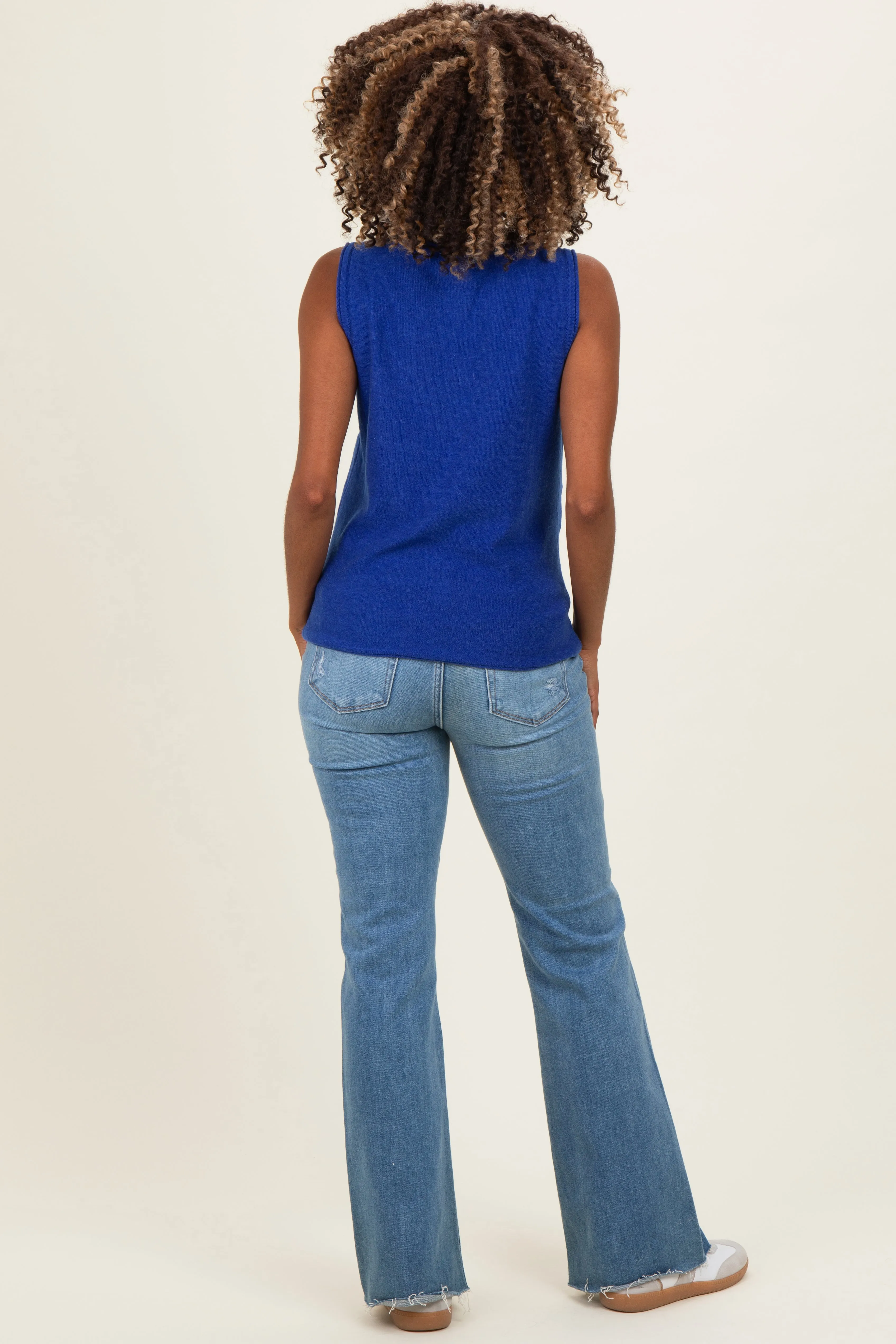 Royal Blue Sleeveless Knit Maternity Top sold by Pinkblush product image thumbnail 4