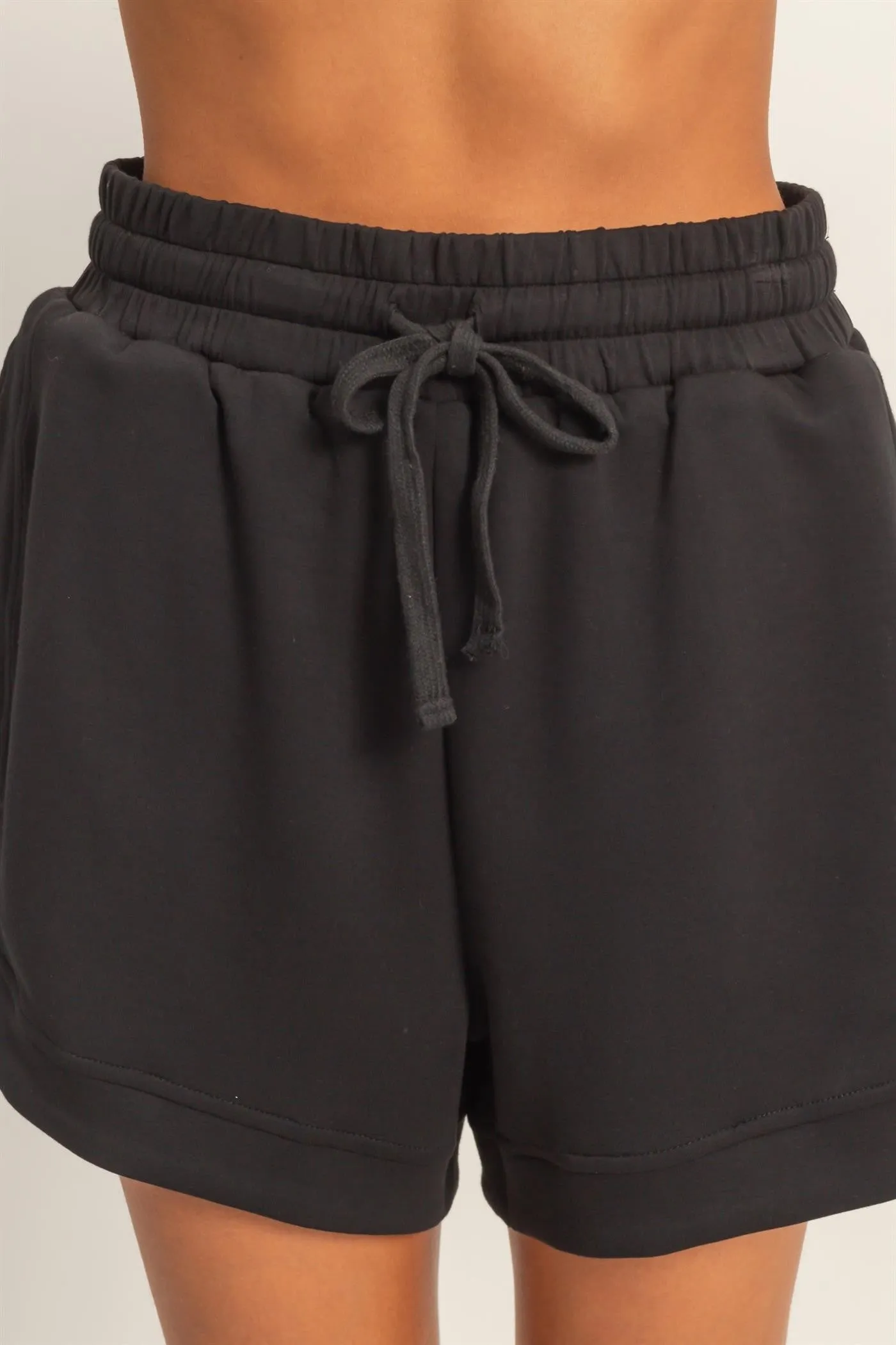 Black Drawstring Relaxed Fit Shorts sold by Pinkblush product image thumbnail 3