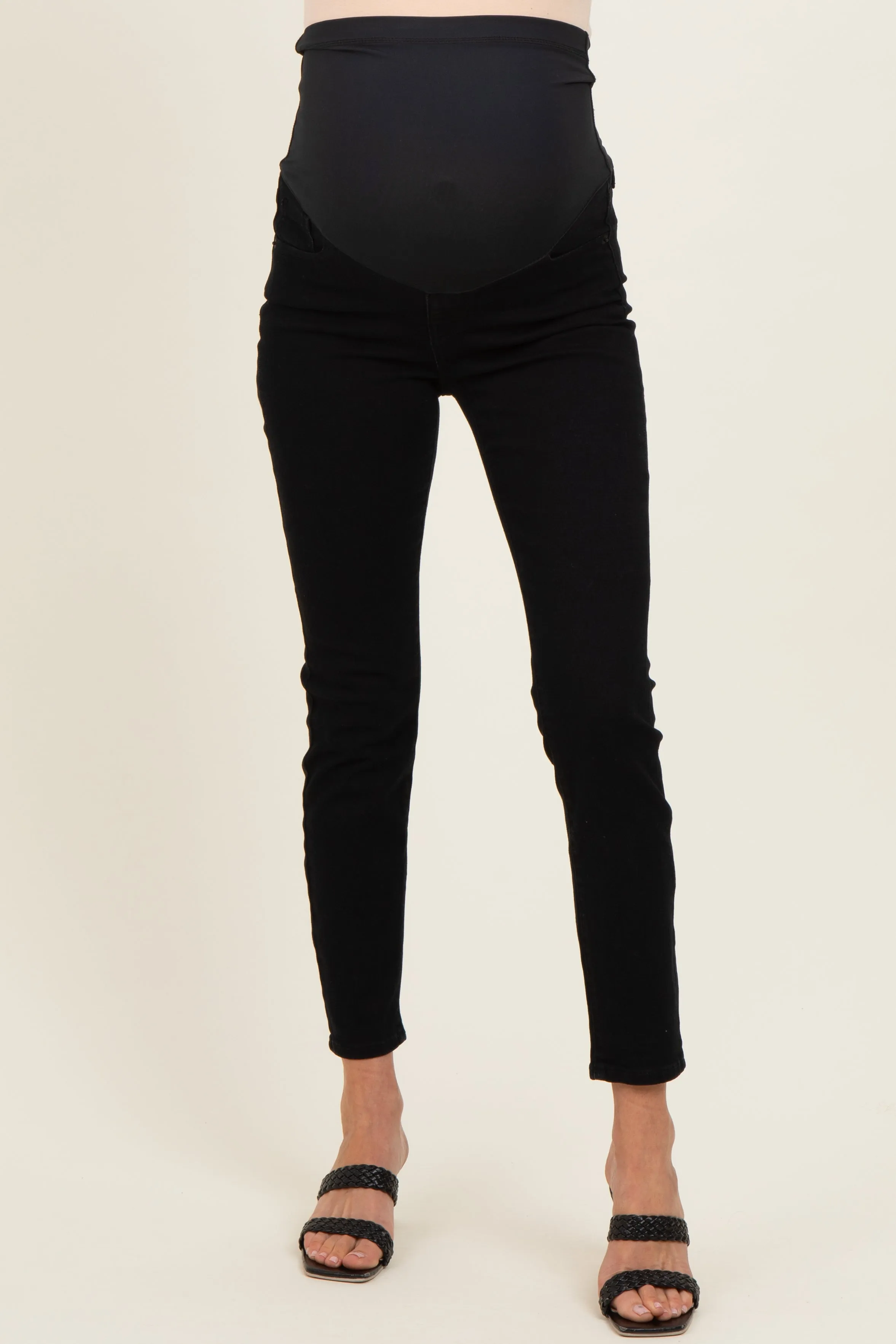 Black Lightweight Maternity Skinny Jeans sold by Pinkblush product image thumbnail 2