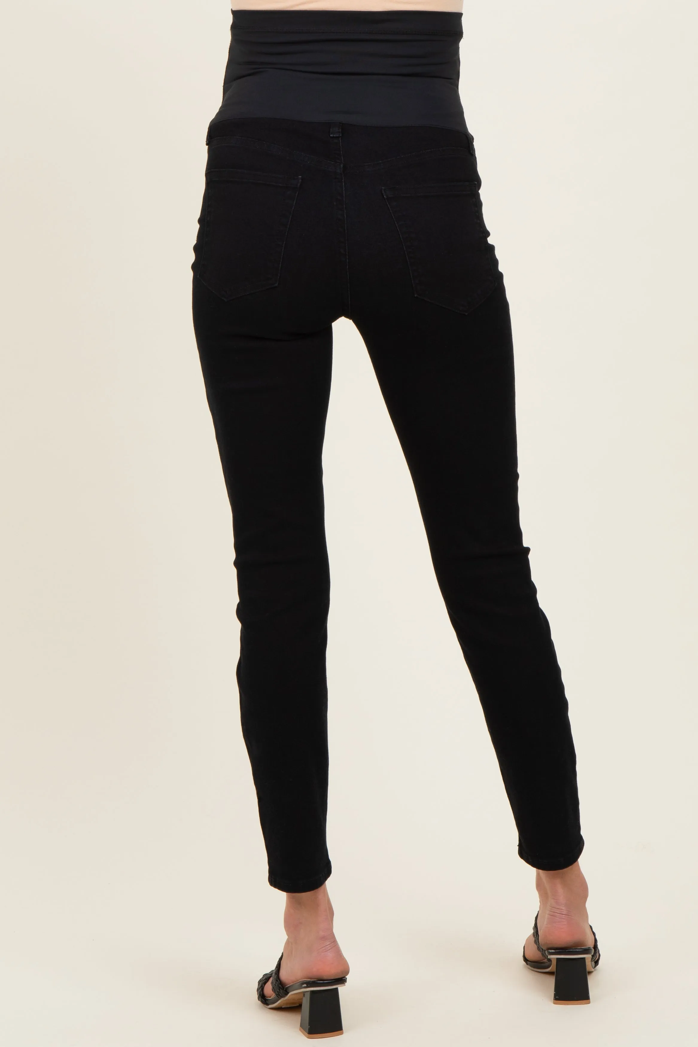 Black Lightweight Maternity Skinny Jeans sold by Pinkblush product image thumbnail 4