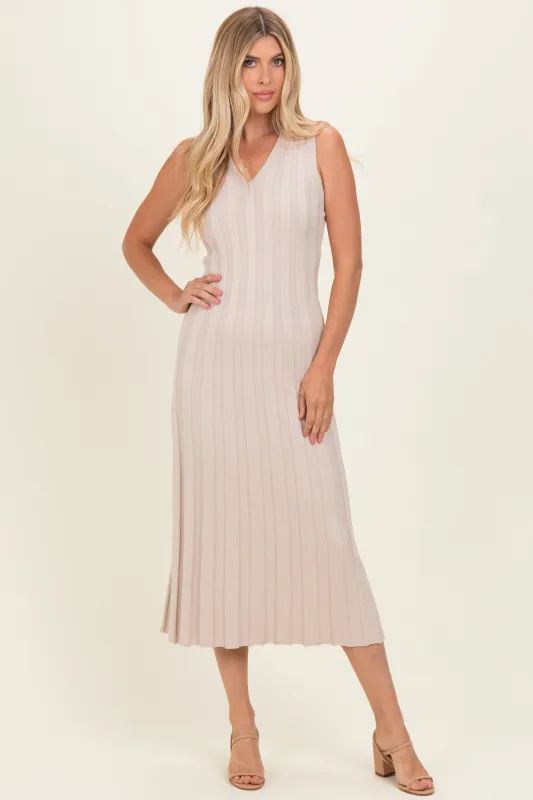 Sand Knit Collared Sleeveless Maxi Dress made by Able