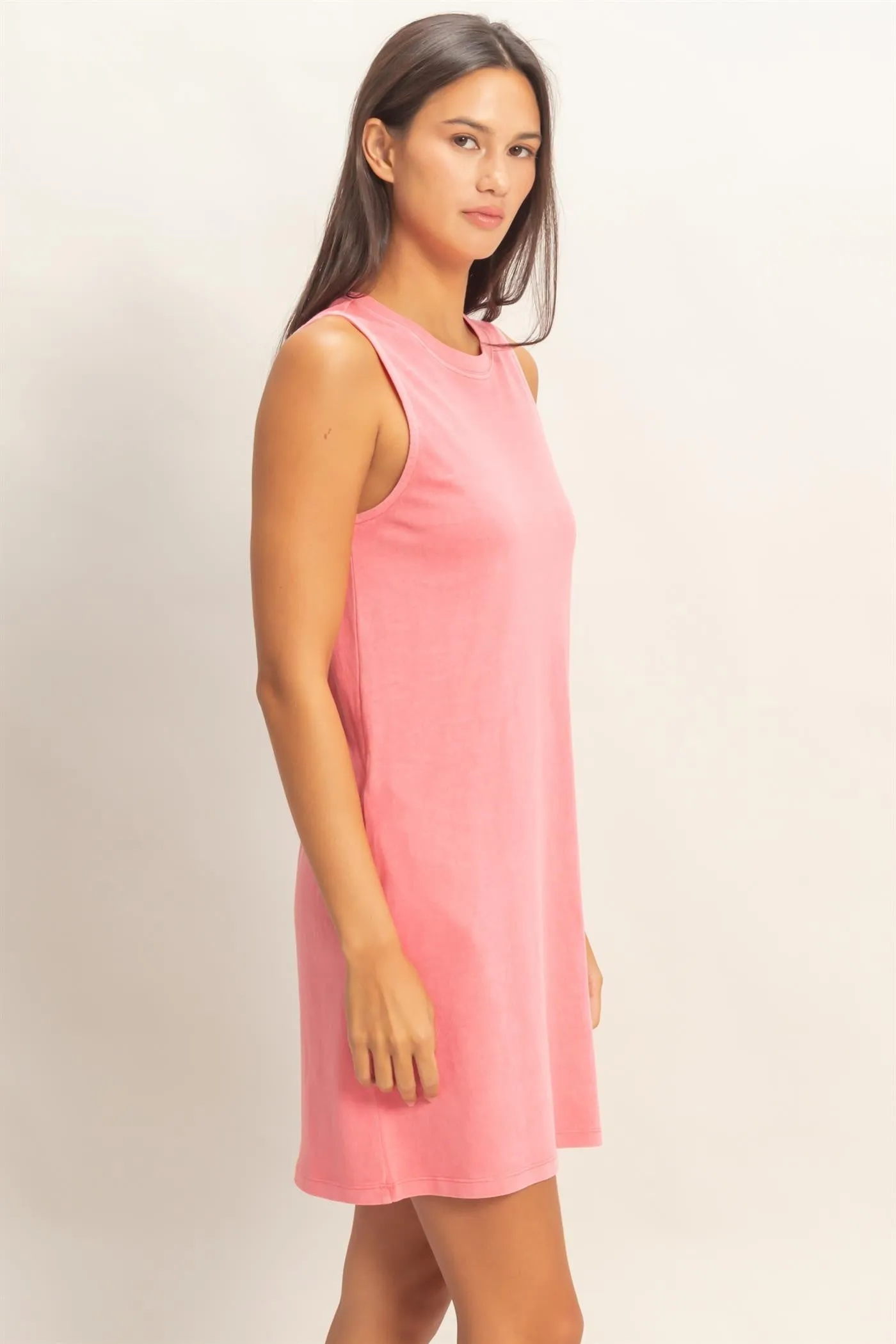 Pink Pigment Dyed Sleeveless Mini Dres sold by Pinkblush product image thumbnail 3