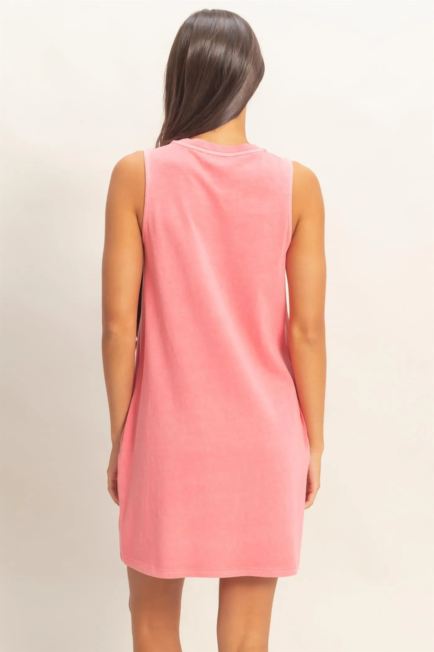 Pink Pigment Dyed Sleeveless Mini Dres sold by Pinkblush product image thumbnail 4