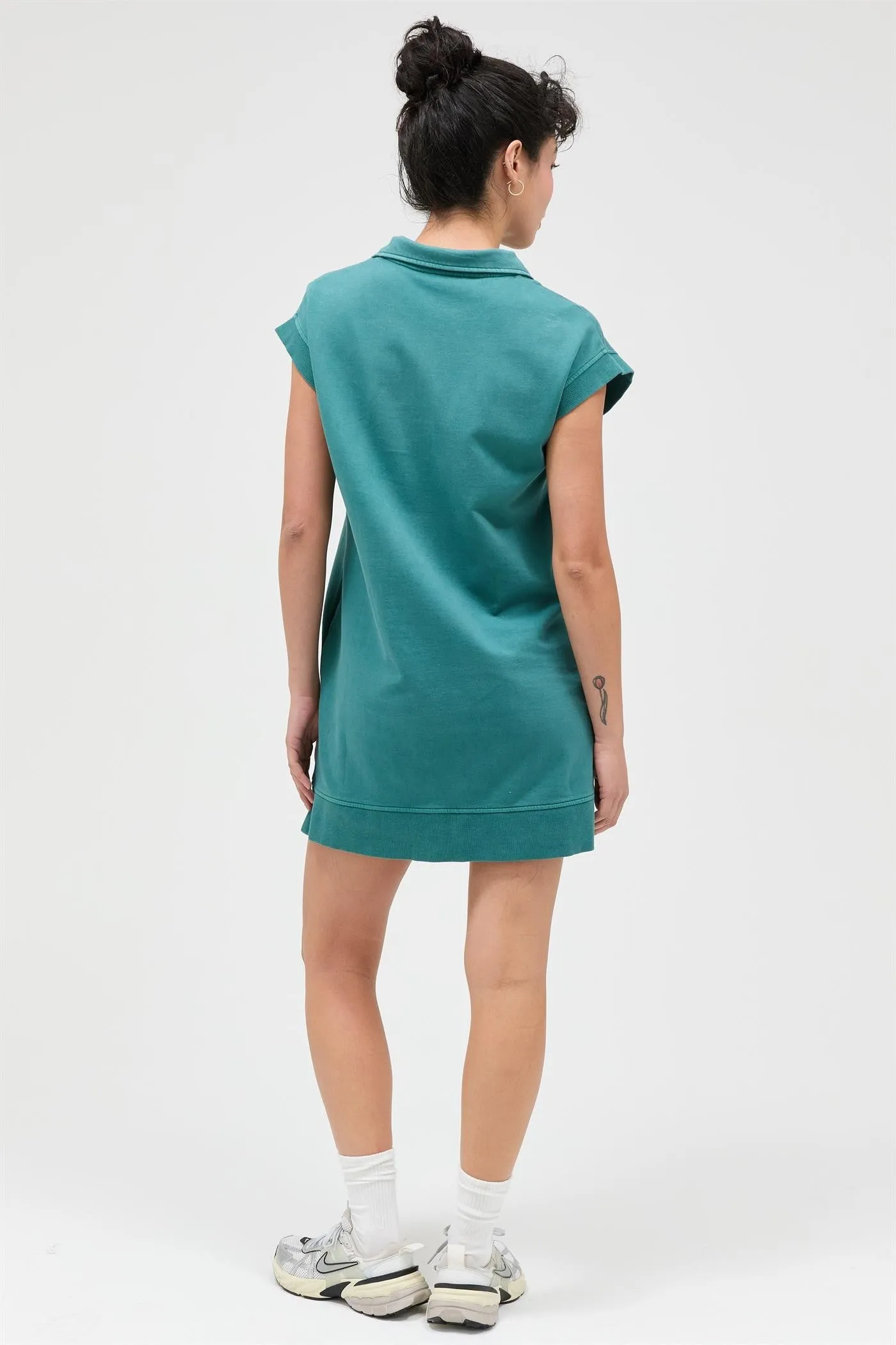 Teal Half Zip Up Mock Neck Mini Dress sold by Pinkblush product image thumbnail 4